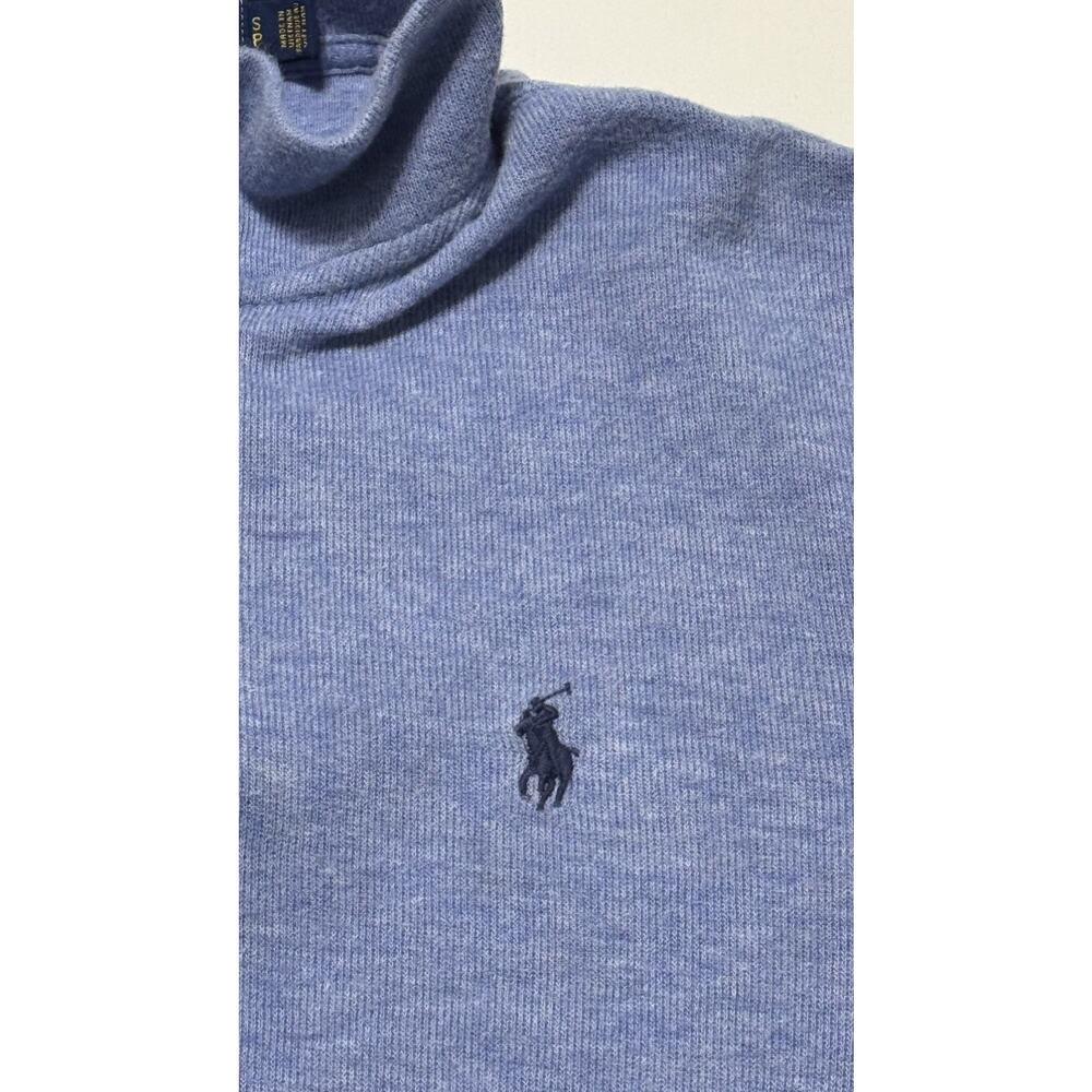 Polo Ralph Lauren Mens Small Blue 1/4 Zip Estate Rib Pullover Mock Neck Preppy - Picture 5 of 11